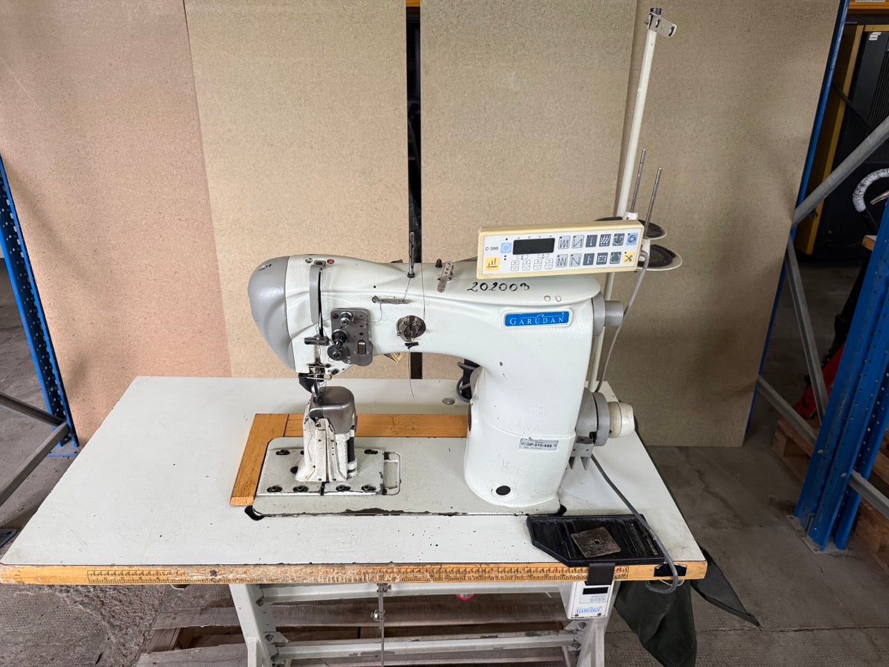 Garudan GP-510-449 single-needle, industrial post-bed sewing machine